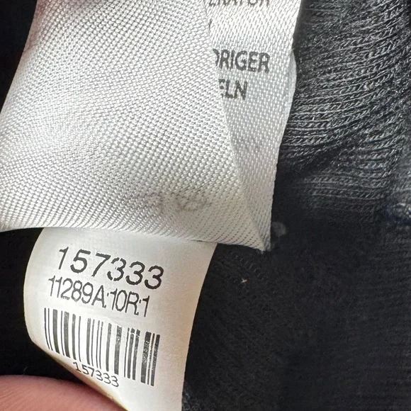 Joie Pima Cotton Blend Black Ribbed Henley Stretchy Short Sleeve Top Size M - Picture 11 of 12